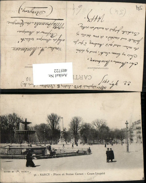 405722,Lothringen Meurthe-et-Moselle Nancy Place et Statue Carnot Cours Leopold