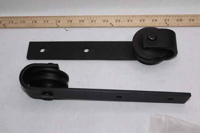 (2-Pk) Barn Door Roller Matte Black 2-3/4" x 11-1/4 OAL