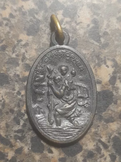 Vintage Catholic St Christopher St Sebastian  Medal