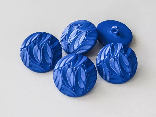 5 emocionantes botones de plástico azul cobalto, casi como viejos botones de vidrio (1015bl) 2