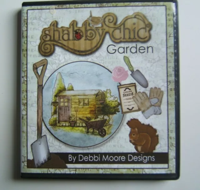 DEBBI MOORE DESIGNS " SHABBY CHIC GARDENS " CD- ROM PRE OWNEsed