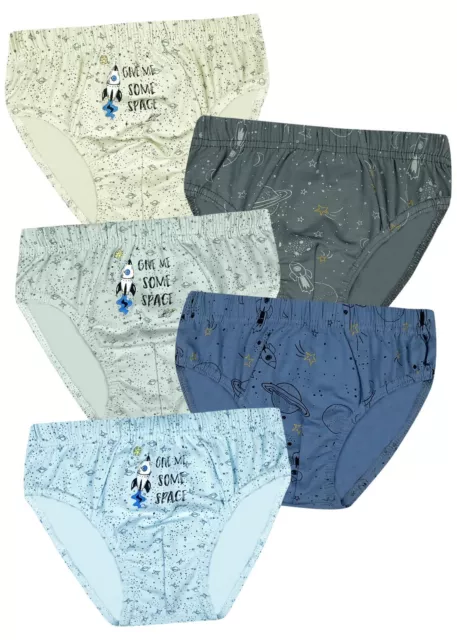 5 Jungen Slips Unterhosen Baumwolle Unterwäsche Unterhosen Boys Kinder Space