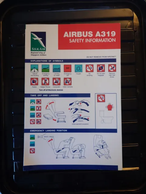 Silk Air Airbus A319 167C Safety Card