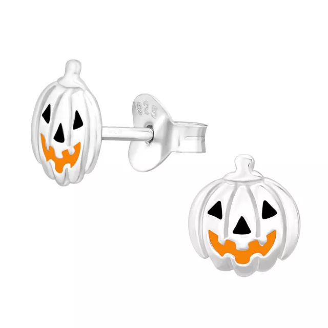 Ohrstecker Kürbis Halloween Ohrringe Paar Silber 925 Kinder Mädchen Jungen Damen