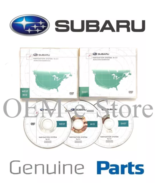 2010 Subaru Outback Legacy Limited Premium Navigation DVD 3 Disc Set U.S CAN Map