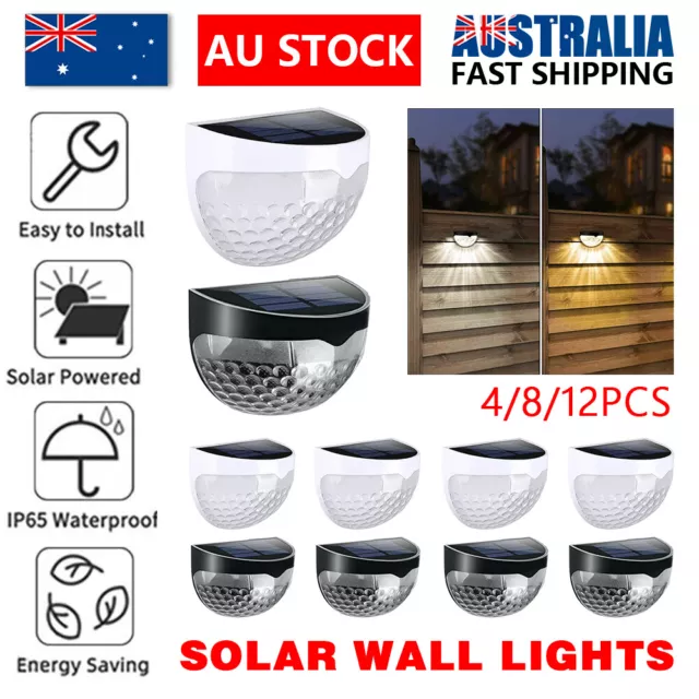 Outdoor Solar Powered LED Wall Lights Door Fence Lights Garden Lamps Waterproof