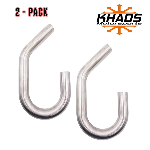 1.5" 180 45 Degree Exhaust Elbow Mandrel Bend 304 Stainless Steel 16ga 2 Pack SS