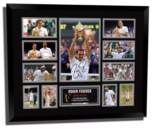 Roger Federer 2017 Wimbledon Winner Signed Limited Edition Framed Memorabilia