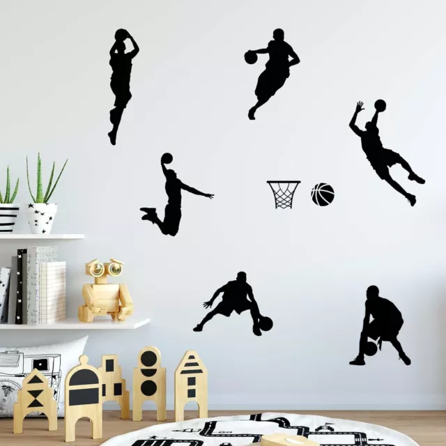 Basketball Players Wall Stickers Wall Decals Peel and Stick for Boys Room Decor