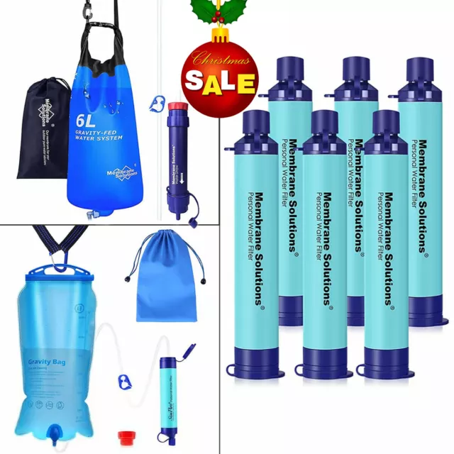 Gravity-fed Water Filter System3L/6L|Water Filtration StrawBackpacking Emergency