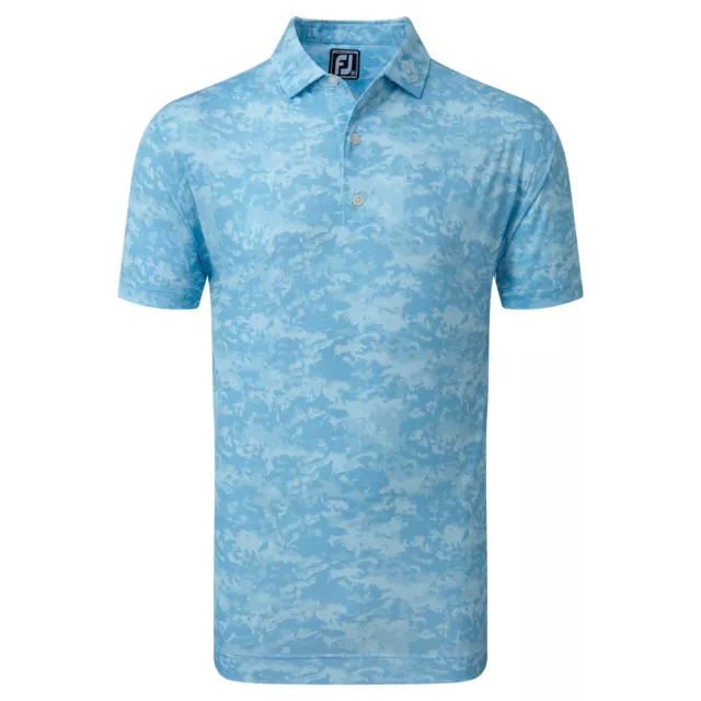 Footjoy Herren Golf Polo Shirt "Cloud Camo" Blau Gr M UVP 105,-€