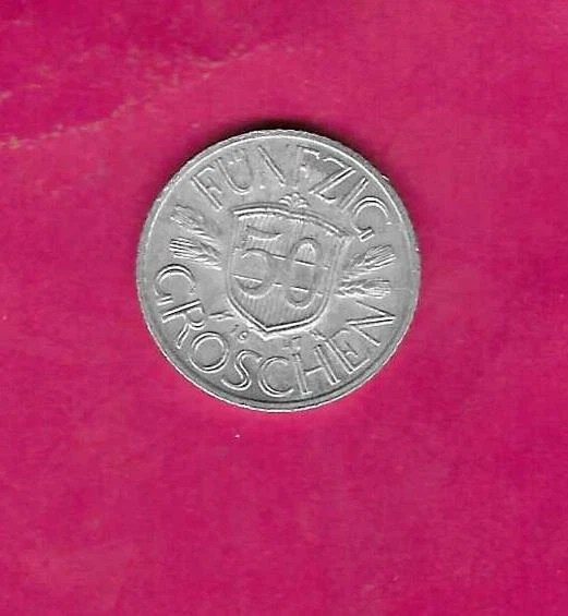 Austria Km2870 1946 50 Groschen Aluminum Uncirculated-Unc Mint Old Antique Coin