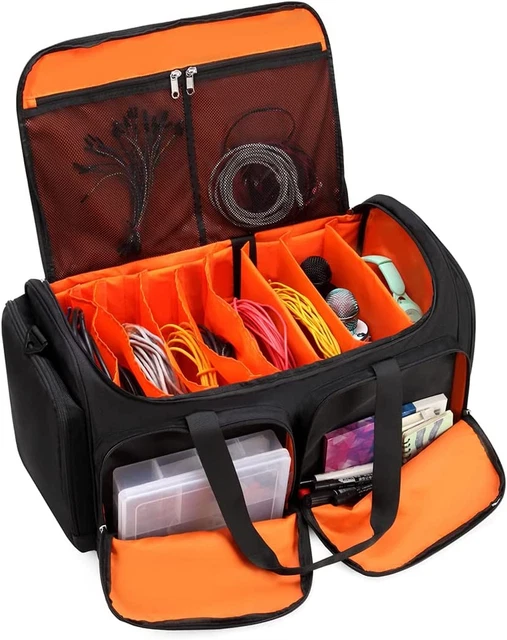 Cable Bag Music Dj Band Equipment Case Audio Bag Harness Music Gear with Divider