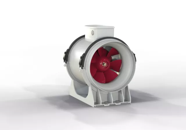Abluft Ventilator Rohr Lüfter mit Timer Nachlauf Rohrventilator 250 mm 1400  m3/h