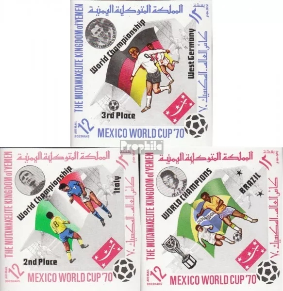 Yemen (UK) 1144B-1146B mint never hinged mnh 1970 Football-WM ´70, Mexico