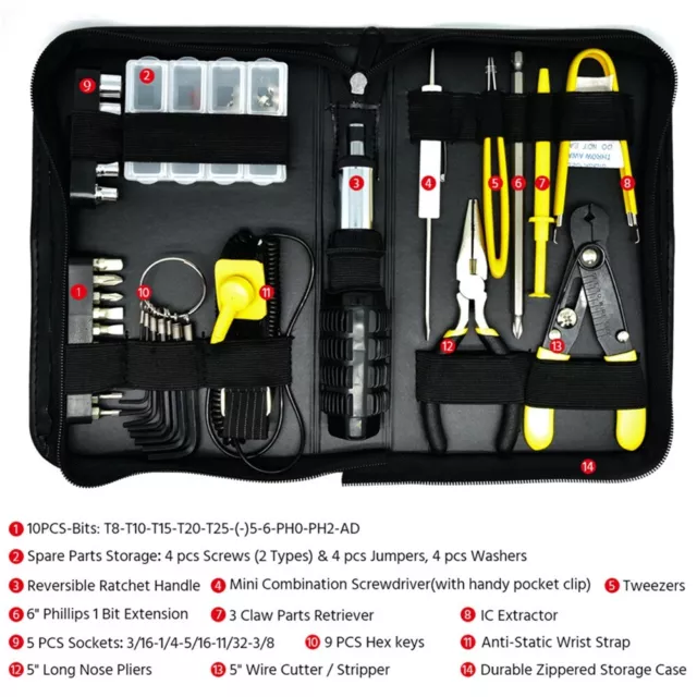 34 In 1 Computer Repair Hand Tool Set Kit Screwdriver Tweezer Bits Hex PC Laptop 3