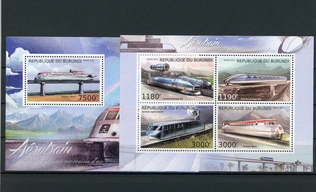 Burundi Kleinbogen 2943-2946, Block 313 postfrisch Eisenbahn #IX041