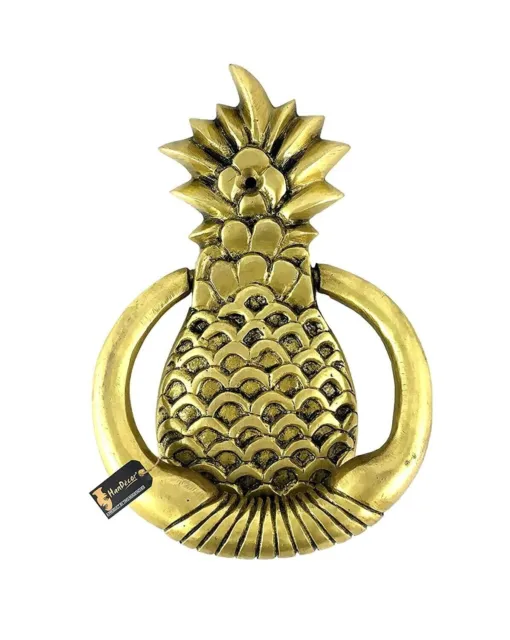 Handmade Pineapple Design Brass Door Knocker Antique Yellow Finish Door Ring