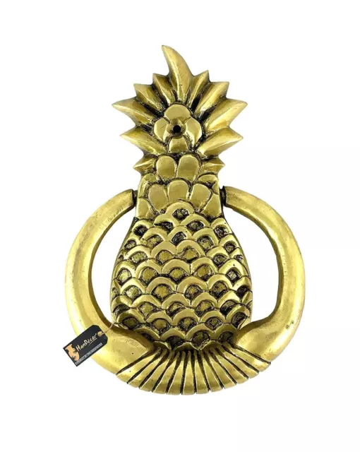 Handmade Pineapple Design Brass Door Knocker Antique Yellow Finish Door Ring