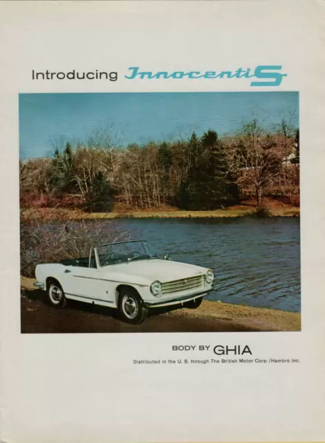 1964 Innocenti S White Convertible British Italian Lakeside Vintage Print Ad