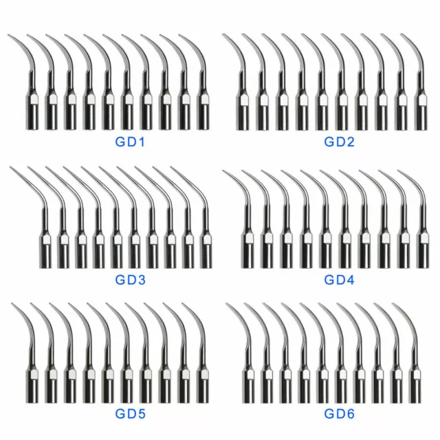 10 ZEG Spitze Dental Ultrasonic Scaler Perio Endo Tips For DTE SATELEC GD1-GD6