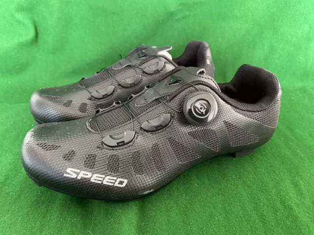 Men's Road Bike Cycling Shoes Black with SPD-SL Cleats EU Size 39 / UK Size 5
