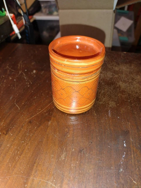 Antique Kun-It Burmese Lacquerware Barrel Box-(3)