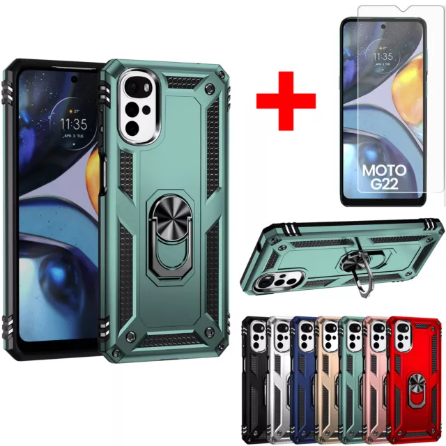 Shockproof Hard Armor Cover Case For Motorola Moto G50 G22 G30 10+Tempered Glass