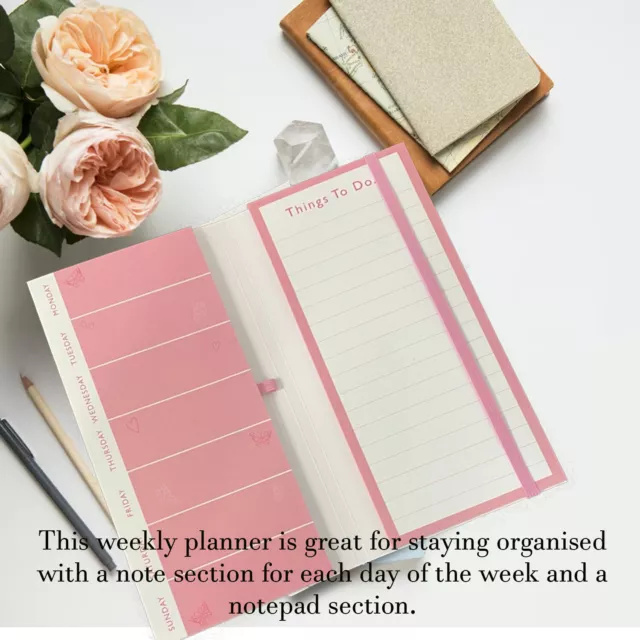 Mums Weekly Planner Floral Butterfly Mother's Day Gift Organiser To Do Diary UK 3