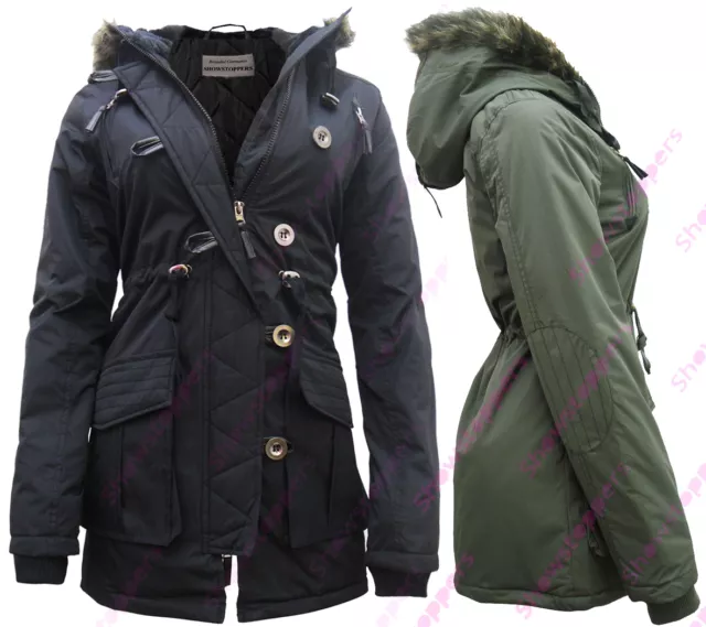 NUOVO Parka ragazze Giacca con cappuccio da IMBOTTITO VESTITI 7 8 9 anni 10 11