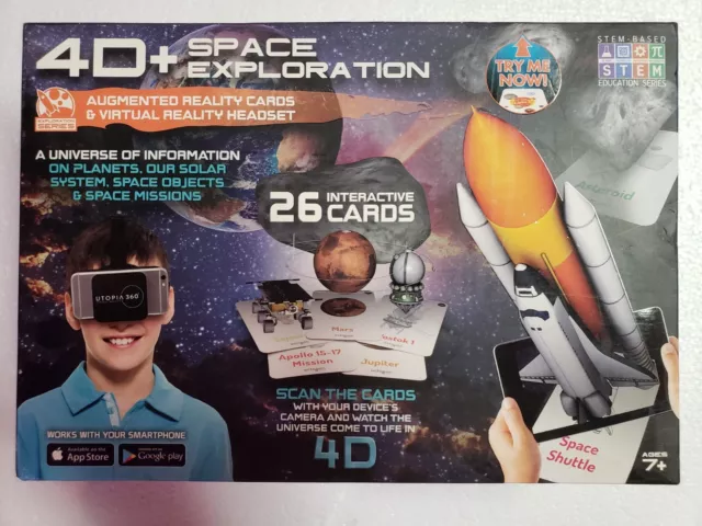 4D Space Exploration Augmented Reality Cards and Virtual Reality Headset NIP