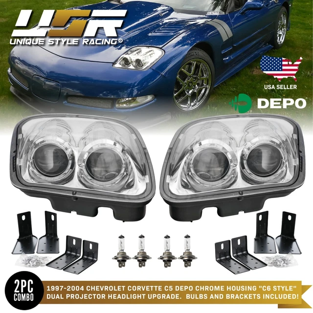 DEPO CHROME PROJECTOR Headlight DOT For 19972004 Chevy Chevrolet
