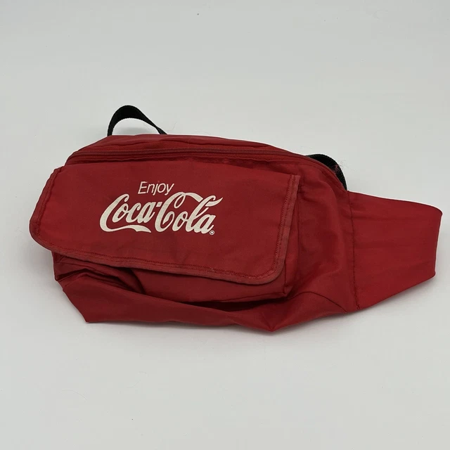 Coca Cola Fanny Pack Red White Black Zipper Vintage