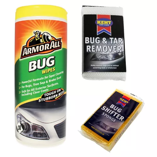 Armorall Bug Tar Tree Sap Stain Remover Wipes + Mesh Pad & Shifter Sponge Set