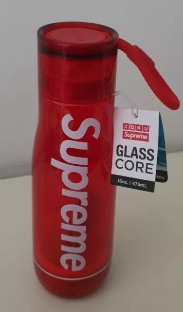 SS21 Supreme Zoku Glass core 16 Oz bottle BPA free red water bottle 475ml New