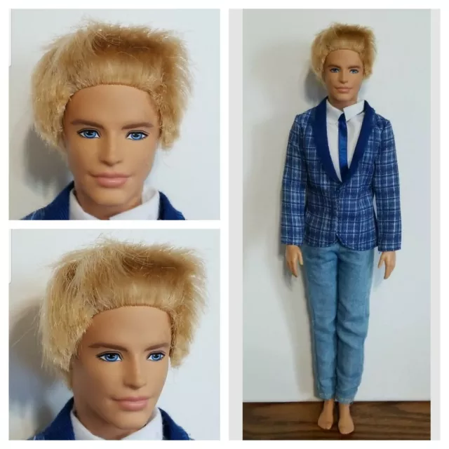 Mattel Barbie Fashionistas Ken Doll Blond Rooted Hair Blue Eyes Handsome