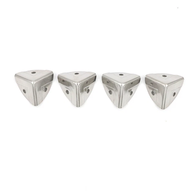 4 soportes de esquina de metal plateado soporte de esquina protector maletero caja pecho *UL