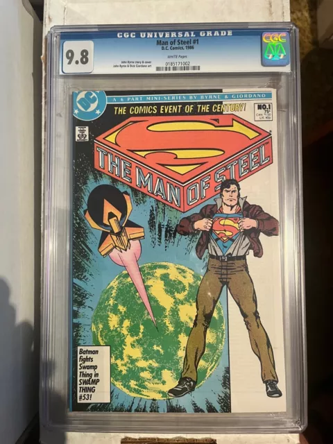 Man of Steel #1 (1986 series) CGC 9.8 NM/MT, Superman, John Byrne!