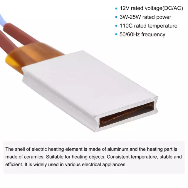 Heating Element 12V 3W-25W 110C Consistent Temperature Ceramic Thermostatic 2pcs 3