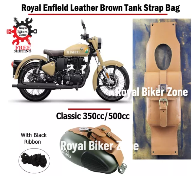 FUEL TANK STRAP "BAG WITH LAPEL PIN FIT FOR ROYAL ENFIELD Old Classic 350/500"