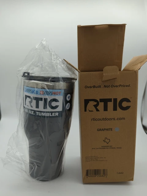 RTIC 40oz Thermal Tumbler Stainless Mug Travel Cup Cold/Hot, No Sweat Exterior