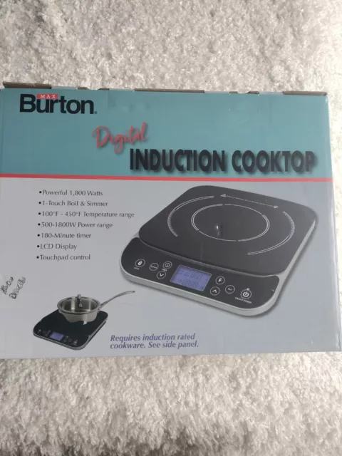 Max Burton 6450 Digital ProChef-1800 Induction Cooktop, 1800W, Digital Control