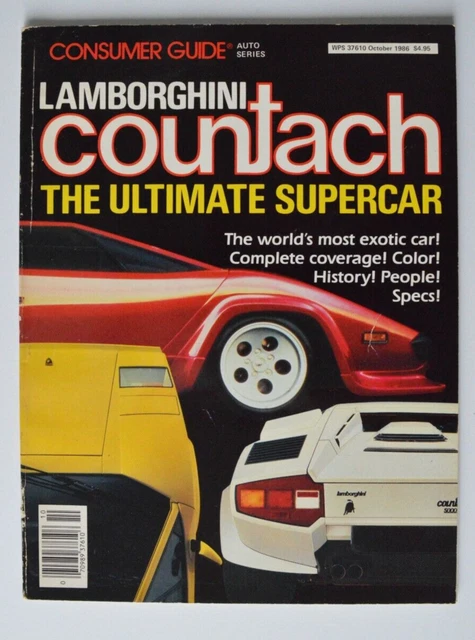 LAMBORGHINI COUNTACH CONSUMER Guide magazine October 1986 $20.00 ...