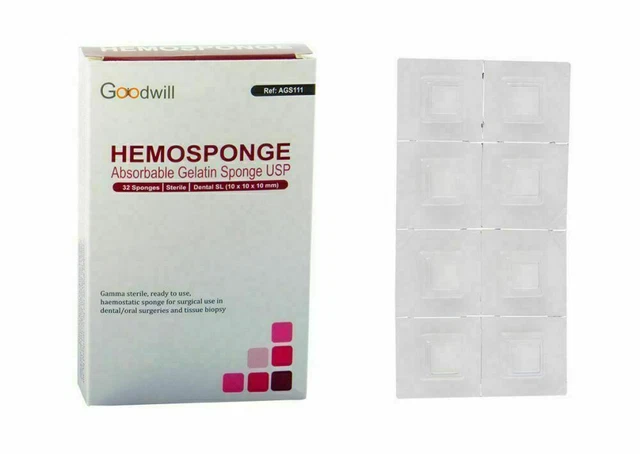 Cubes de Gelfoam d'éponge de gélatine absorbante d'hémosponge dentaire...