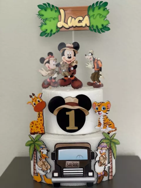 Mickey Safari cake topper / Mickey Mouse / Baby Shower / Birthday Cake