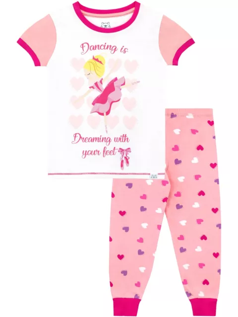 Ballerina Princess Pyjamas Kids Girls 18 24 Months 2 3 4 5 6 Years PJs Hearts