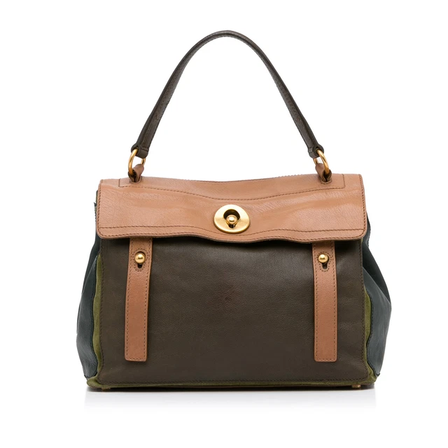 Authenticated YSL Bicolor Muse Two Brown Calf Leather Handbag Authenticated YSL Bicolor Muse Two Brown Calf Leather Handbag