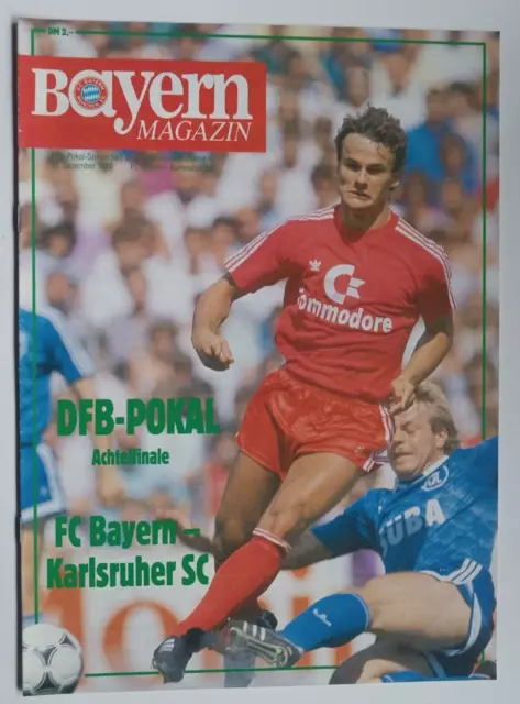 Orig.PRG   DFB Pokal   1988/89  BAYERN MÜNCHEN - KARLSRUHER SC  1/8 FINALE  !!