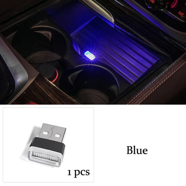 1x Blue USB LED Car Interior Light Neon Atmosphere Ambient Lamp Bulb Accessory A
