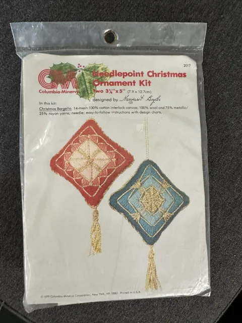 Kit de adornos navideños con aguja Columbia Minerva 1979 sin abrir